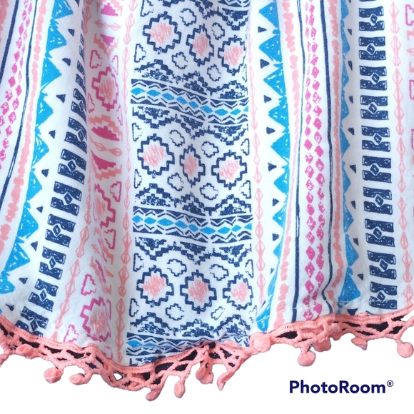 Girls U.S. Polo Assoc Romper-Denim Shorts & Southwest Print Sleeveless Top 3T - Picture 5 of 12